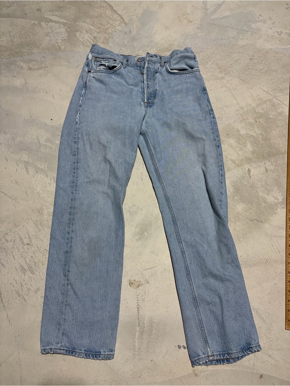 Agolde 90sLight Wash Straight Leg Jeans NEEDS REPAIR 27